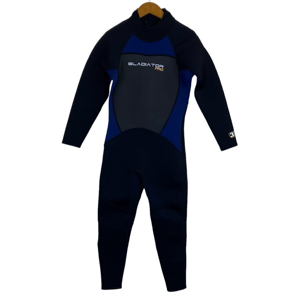 Gladiator Pro Mens Sz S Full Wetsuit 3/2 mm Black Grey Back Zip Closure NWT